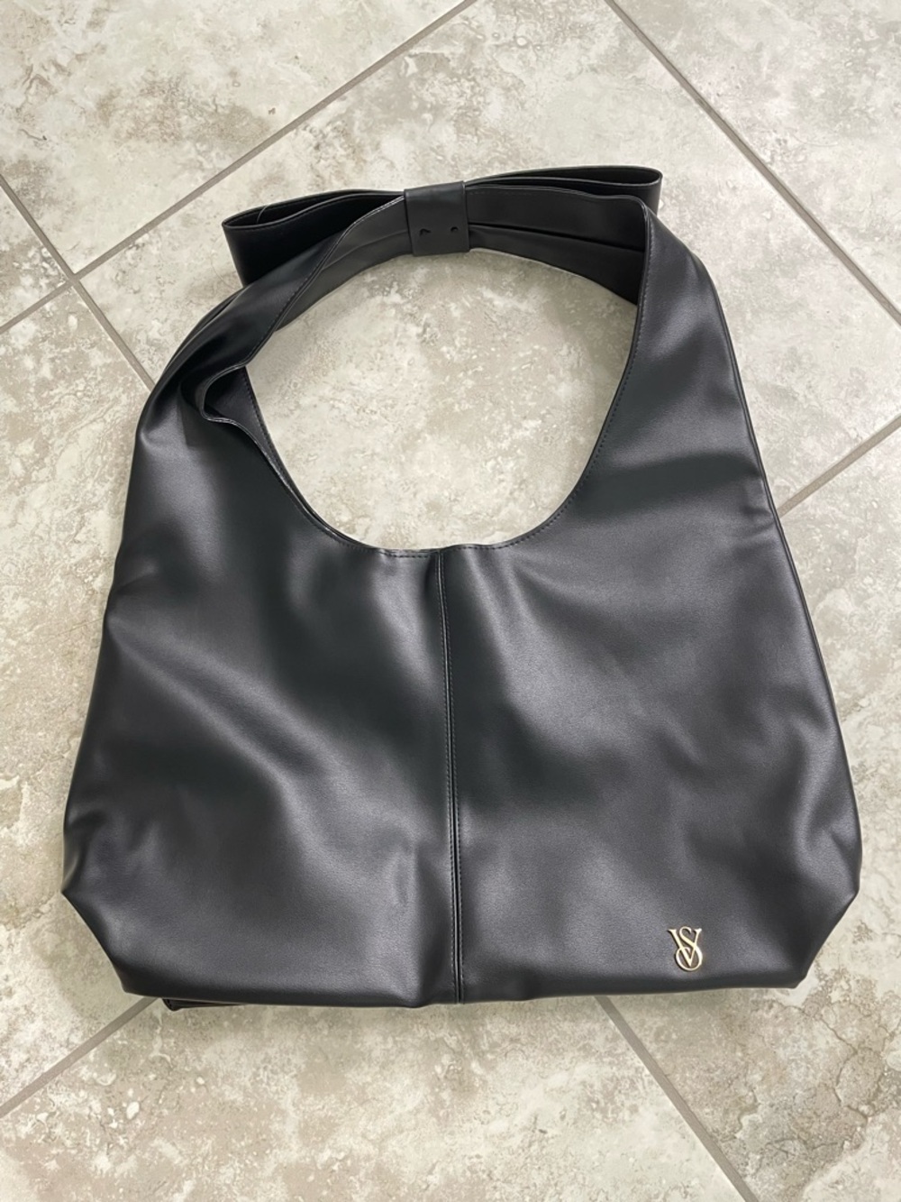 Victoria's Secret Black Faux-Leather Tote NWT - Picture 3 of 7